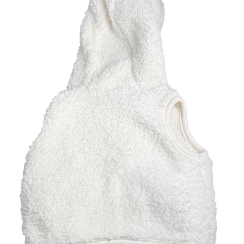 Cozy White Bear Hoodie Vest